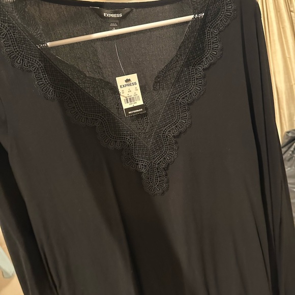 NWT EXPRESS lace combo Long Sleeve shirt S - Picture 5 of 7